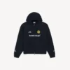 Ανδρικό φούτερ με κουκούλα και φερμουάρ σε oversized γραμμή, σε μαύρο χρώμα
