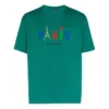 Ανδρικό κανονικό T-shirt Balenciaga Paris Love με εκτύπωση, κοντό μανίκι, πράσινο 594579TGV433640