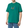 Ανδρικό κανονικό T-shirt Balenciaga Paris Love με εκτύπωση, κοντό μανίκι, πράσινο 594579TGV433640