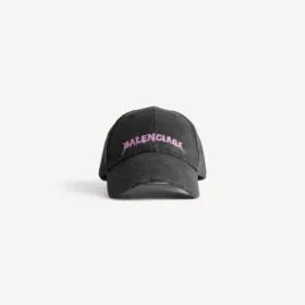 Ανδρικό καπέλο Balenciaga με πίσω κούμπωμα σε μαύρο χρώμα
