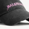 Ανδρικό καπέλο Balenciaga με πίσω κούμπωμα σε μαύρο χρώμα