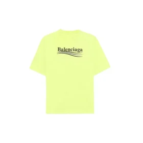 Ανδρικό κοντομάνικο μπλουζάκι Balenciaga με τυπωμένο λογότυπο, κίτρινο 641675TJVF77110