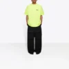 Ανδρικό κοντομάνικο μπλουζάκι Balenciaga με τυπωμένο λογότυπο, κίτρινο 641675TJVF77110