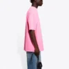 Ανδρικό κοντομάνικο μπλουζάκι Balenciaga με τυπωμένο λογότυπο, ροζ 641675TJVF75713
