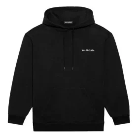 Ανδρικό μακρυμάνικο μπλουζάκι Balenciaga FW21 με τυπωμένο λογότυπο, μαύρο 600583TIV841070