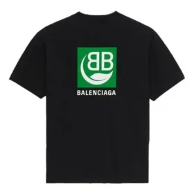 Ανδρικό μαύρο μπλουζάκι Balenciaga με τυπωμένο λογότυπο και κοντά μανίκια 594579THV631000