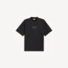 Ανδρικό μαύρο T-shirt με σκίτσο και μεσαία εφαρμογή