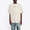 Ανδρικό μπλουζάκι Balenciaga FW21 με αλφαβητική εκτύπωση, κοντό μανίκι, μπεζ 651795TJV909054
