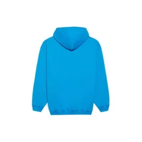 Ανδρικό μπλουζάκι Balenciaga FW21 με κουκούλα και λογότυπο, μακρυμάνικο, μπλε 570811TIV557560