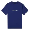 Ανδρικό μπλουζάκι Balenciaga με λογότυπο αλφάβητου, κοντό μανίκι, μπλε 612966TIV541195