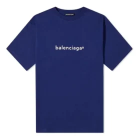 Ανδρικό μπλουζάκι Balenciaga με λογότυπο αλφάβητου, κοντό μανίκι, μπλε 612966TIV541195 Ανδρικό μπλουζάκι Balenciaga με λογότυπο αλφάβητου, κοντό μανίκι, μπλε 612966TIV541195