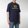 Ανδρικό μπλουζάκι Balenciaga με λογότυπο, στρογγυλό λαιμό και κοντά μανίκια, ναυτικό μπλε 535622TAV044128