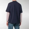 Ανδρικό μπλουζάκι Balenciaga με λογότυπο, στρογγυλό λαιμό και κοντά μανίκια, ναυτικό μπλε 535622TAV044128