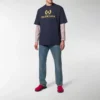 Ανδρικό μπλουζάκι Balenciaga με λογότυπο, στρογγυλό λαιμό και κοντά μανίκια, ναυτικό μπλε 535622TAV044128