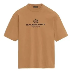 Ανδρικό μπλουζάκι Balenciaga με τυπωμένο αλφάβητο, κοντομάνικο, κρεμ-κίτρινο 594579TGV609605 Ανδρικό μπλουζάκι Balenciaga με τυπωμένο αλφάβητο, κοντομάνικο, κρεμ-κίτρινο 594579TGV609605