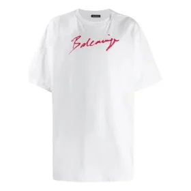 Ανδρικό μπλουζάκι Balenciaga με τυπωμένο λογότυπο, κοντό μανίκι, λευκό 583214TFV639783 Ανδρικό μπλουζάκι Balenciaga με τυπωμένο λογότυπο, κοντό μανίκι, λευκό 583214TFV639783