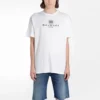 Ανδρικό μπλουζάκι Balenciaga με τυπωμένο λογότυπο, στρογγυλό λαιμό και κοντά μανίκια, λευκό 556150TYK239000