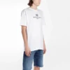 Ανδρικό μπλουζάκι Balenciaga με τυπωμένο λογότυπο, στρογγυλό λαιμό και κοντά μανίκια, λευκό 556150TYK239000