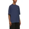 Ανδρικό μπλουζάκι Balenciaga SS21 Retro με κοντά μανίκια, μπλε 612966TJV874866