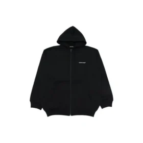 Ανδρικό μπουφάν Balenciaga SS21 με φερμουάρ και μακριά μανίκια, μαύρο 641659TIV551070
