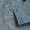Ανδρικό μπουφάν με κουκούλα και ραφές τζιν σε σκούρο μπλε