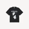 Ανδρικό oversized T-shirt «Lady in Shades» σε μαύρο χρώμα