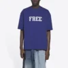Ανδρικό πλεκτό πουκάμισο Balenciaga FW21 ρετρό, κοντομάνικο, μπλε ναυτικό 612966TKVD33967