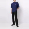 Ανδρικό πουλόβερ Balenciaga FW21 με λογότυπο, στρογγυλό λαιμό και κοντά μανίκια, μπλε 612966TIVG53967