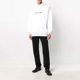 Ανδρικό πουλόβερ Balenciaga με λογότυπο, Oversize, Λευκό 570811TIV559040