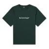 Ανδρικό πουλόβερ Balenciaga με στρογγυλό λαιμό, κοντό μανίκι και τύπωμα αλφαβήτου, πράσινο 612966TIV543011