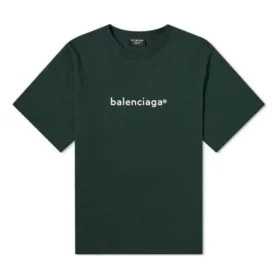 Ανδρικό πουλόβερ Balenciaga με στρογγυλό λαιμό, κοντό μανίκι και τύπωμα αλφαβήτου, πράσινο 612966TIV543011