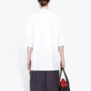 Ανδρικό πουλόβερ Balenciaga με στρογγυλό λαιμό, κοντό μανίκι και τύπωμα λέξεων, λευκό 641614TJVI39040