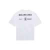 Ανδρικό πουλόβερ Balenciaga x WFP 1ης γενιάς με τυπωμένο λογότυπο, στρογγυλό λαιμό και κοντά μανίκια, γκρι 612966THV841167