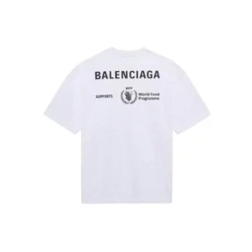 Ανδρικό πουλόβερ Balenciaga x WFP 1ης γενιάς με τυπωμένο λογότυπο, στρογγυλό λαιμό και κοντά μανίκια, γκρι 612966THV841167