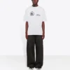 Ανδρικό πουλόβερ Balenciaga x WFP 1ης γενιάς με τυπωμένο λογότυπο, στρογγυλό λαιμό και κοντά μανίκια, γκρι 612966THV841167