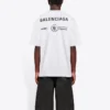 Ανδρικό πουλόβερ Balenciaga x WFP 1ης γενιάς με τυπωμένο λογότυπο, στρογγυλό λαιμό και κοντά μανίκια, γκρι 612966THV841167