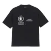 Ανδρικό πουλόβερ Balenciaga x WFP 1ης γενιάς με τυπωμένο λογότυπο, στρογγυλό λαιμό και κοντά μανίκια, μαύρο 612966THV841000