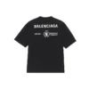 Ανδρικό πουλόβερ Balenciaga x WFP 1ης γενιάς με τυπωμένο λογότυπο, στρογγυλό λαιμό και κοντά μανίκια, μαύρο 612966THV841000
