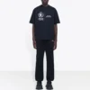 Ανδρικό πουλόβερ Balenciaga x WFP 1ης γενιάς με τυπωμένο λογότυπο, στρογγυλό λαιμό και κοντά μανίκια, μαύρο 612966THV841000