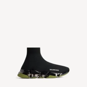 Ανδρικό Sneakers Speed 2.0 με πλήρως διαφανή σόλα από ανακυκλωμένο πλεκτό ύφασμα σε μαύρο/χακί