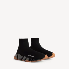 Ανδρικό Sneakers Speed 2.0 με πλήρως διαφανή σόλα από ανακυκλωμένο πλεκτό ύφασμα σε μαύρο/πορτοκαλί