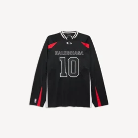Ανδρικό T-shirt Balenciaga | Συνεργασία με την NBA, oversized, μακρυμάνικο, σε μαύρο/πολύχρωμο