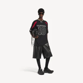 Ανδρικό T-shirt Balenciaga | Συνεργασία με την NBA, oversized, σε μαύρο/πολύχρωμο