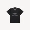 Ανδρικό T-shirt φούτερ ποδοσφαίρου 3b με V-neck, oversized, σε μαύρο/ανθρακί