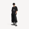 Ανδρικό T-shirt φούτερ ποδοσφαίρου 3b με V-neck, oversized, σε μαύρο/ανθρακί