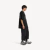 Ανδρικό T-shirt φούτερ ποδοσφαίρου 3b με V-neck, oversized, σε μαύρο/ανθρακί