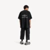 Ανδρικό T-shirt φούτερ ποδοσφαίρου 3b με V-neck, oversized, σε μαύρο/ανθρακί
