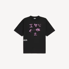 Ανδρικό T-shirt i<3 u με μέτρια εφαρμογή σε μαύρο χρώμα