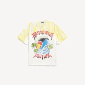 Ανδρικό T-shirt με έντονο σχέδιο tie dye και μεσαία εφαρμογή σε λευκό χρώμα
