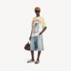 Ανδρικό T-shirt με έντονο σχέδιο tie dye και μεσαία εφαρμογή σε λευκό χρώμα